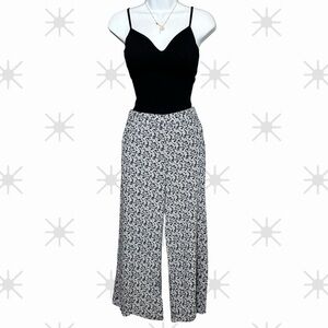 Roxy Wide Leg Pants floral Print Boho Beach Lounge Trousers Size XS Surf Casual